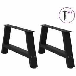 Berkfield Home Coffee Table Legs A-Shaped 2 pcs Black¬†70x(30-31) cm Steel in Black - thumbnail 3
