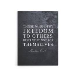 "Artery8 Abraham Lincoln Freedom Slate Quote Canvas Wall Art Print in Grey - Size: W18"" x H24""" - thumbnail 1