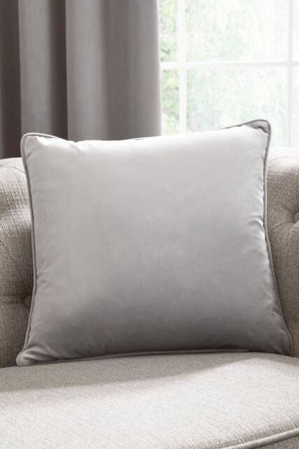 Laurence Llewelyn-Bowen 'Montrose' Luxury Filled Plain Velvet Cushion in Silver - Size: 43 cm x 43 cm - image 1