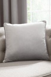 Laurence Llewelyn-Bowen 'Montrose' Luxury Filled Plain Velvet Cushion in Silver - Size: 43 cm x 43 cm - thumbnail 1