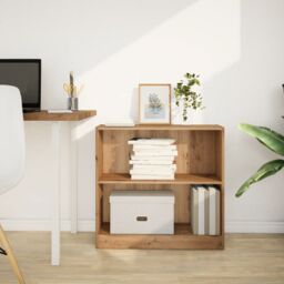 Berkfield Home Bookcase Artisian Oak 80x24x76 cm Engineered Wood in Brown - Size: 80 x 24 x 76 cm - thumbnail 3