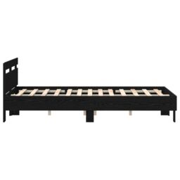 Berkfield Home Slatted Bed Frame Black Oak Engineered Wood 120 x 190 cm Solid - thumbnail 7