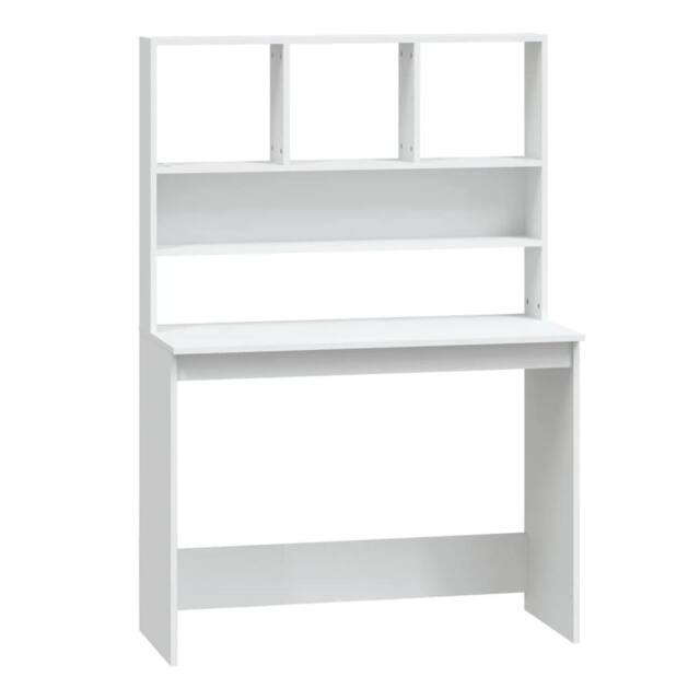 Berkfield Home Desk with Shelves White 102x45x148 cm Engineered Wood - Size: 102 x 45 x 148 cm - image 1