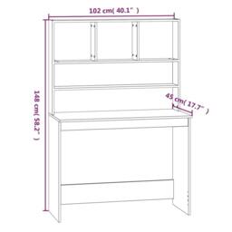 Berkfield Home Desk with Shelves White 102x45x148 cm Engineered Wood - Size: 102 x 45 x 148 cm - thumbnail 8