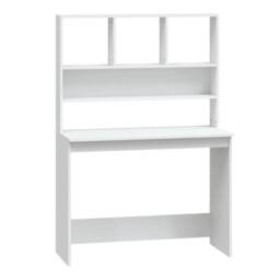Berkfield Home Desk with Shelves White 102x45x148 cm Engineered Wood - Size: 102 x 45 x 148 cm - thumbnail 1