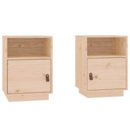 Berkfield Home Bedside Cabinets 2 pcs 40x34x55 cm Solid Wood Pine in Natural - Size: 40 x 34 x 55 cm