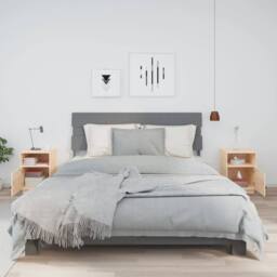 Berkfield Home Bedside Cabinets 2 pcs 40x34x55 cm Solid Wood Pine in Natural - Size: 40 x 34 x 55 cm - thumbnail 3