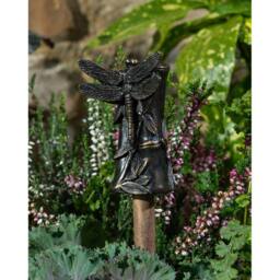 Jardinopia Dragonfly On Bamboo Cane or Stake Topper - L5 x W5.5 x H8 cm in Bronze - thumbnail 5