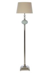 Orsina Ulyana Floor Lamp With Linen Shade in Blue