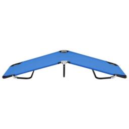 Berkfield Home Foldable Folding Sun Lounger Blue Steel