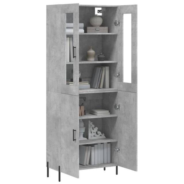Berkfield Home Highboard Concrete Grey 69.5x34x180 cm Engineered Wood - image 1