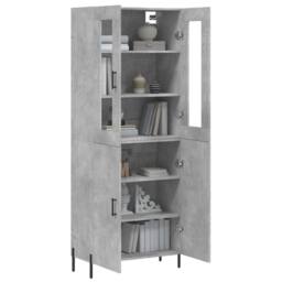 Berkfield Home Highboard Concrete Grey 69.5x34x180 cm Engineered Wood - thumbnail 1