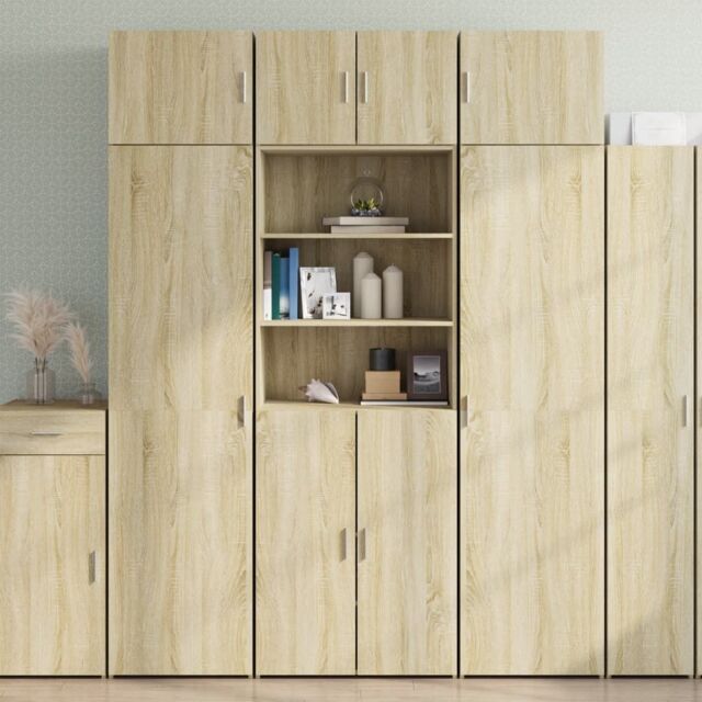 Berkfield Home Storage Cabinet Sonoma Oak 70x42.5x225 cm Engineered Wood in Brown - image 1