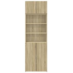 Berkfield Home Storage Cabinet Sonoma Oak 70x42.5x225 cm Engineered Wood in Brown - thumbnail 4
