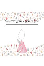 VFM e-Store Christmas Tree Decoration Glitter Unicorn Ornament X in Pink - thumbnail 2