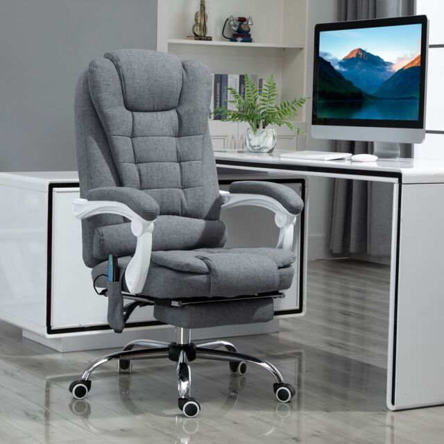 VINSETTO Ergonomic Heated 6 Points Vibration Massage Office Chair in Grey - image 1