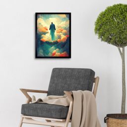 "Artery8 Wall Art Print Saint Peter Heaven Modern Christian Art God Jesus Art Framed in Black - Size: W12"" x H16""" - thumbnail 2
