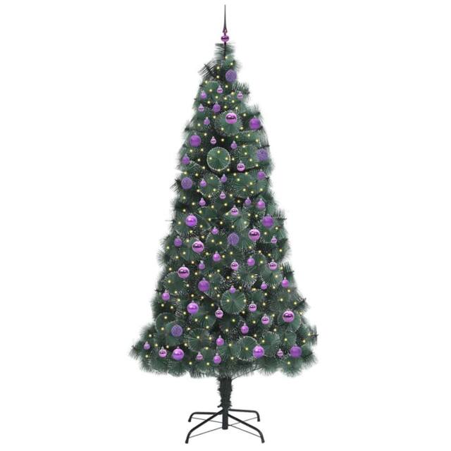 Berkfield Home Elegant Artificial Pre-lit Christmas Tree with Ball Set Green 240 cm - image 1