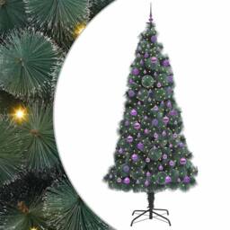 Berkfield Home Elegant Artificial Pre-lit Christmas Tree with Ball Set Green 240 cm - thumbnail 3