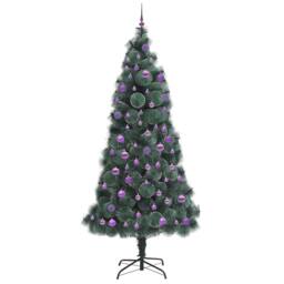 Berkfield Home Elegant Artificial Pre-lit Christmas Tree with Ball Set Green 240 cm - thumbnail 4