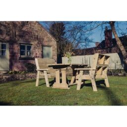 Churnet Valley Garden Furniture Ltd Ergo 6 Seat Dining Set - Min. Assembly Required - Set of Cushions Inc in Brown - thumbnail 3