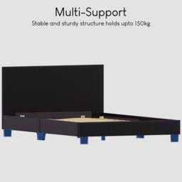 Home Discount Vida Designs Lisbon Small Double Faux Leather Bed Frame UKFR Fabric in Black - thumbnail 6