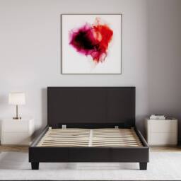 Home Discount Vida Designs Lisbon Small Double Faux Leather Bed Frame UKFR Fabric in Black - thumbnail 9
