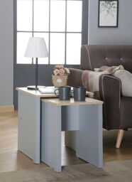 Comfy Living Ltd Wooden Nest Of Tables in Grey - thumbnail 1