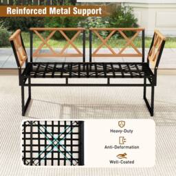 Costway 7 Piece Outdoor Conversation Set Metal Sectional Sofa Set w/ Cushions in Beige - thumbnail 3