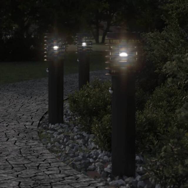 Berkfield Home Outdoor Floor Lamp with Sensor Black 60 cm Stainless Steel - image 1