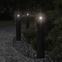 Berkfield Home Outdoor Floor Lamp with Sensor Black 60 cm Stainless Steel