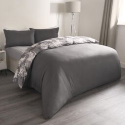 OHS Marble Duvet Cover Set Quilt Bedding Reversible in Grey - Size: King - thumbnail 5