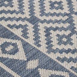 Berkfield Home Outdoor Flatweave Rug 160x230 cm Blue Stripes - Size: 100 cm diameter - thumbnail 5