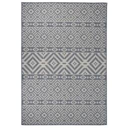 Berkfield Home Outdoor Flatweave Rug 160x230 cm Blue Stripes - Size: 100 cm diameter - thumbnail 2