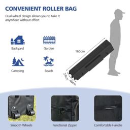Costway 3 x 6m Folding Tent Canopy Adjustable Height Shelter Outdoor Wheeled Storage Bag in Blue - thumbnail 3