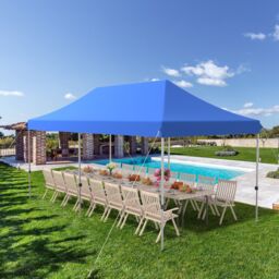 Costway 3 x 6m Folding Tent Canopy Adjustable Height Shelter Outdoor Wheeled Storage Bag in Blue - thumbnail 4