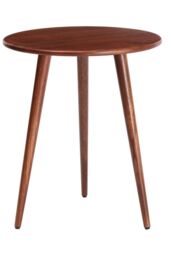 MH London Round Solid Mango Wood Side Table, Bedside End Table for Living Room & Bedroom - Judy in Walnut - thumbnail 4