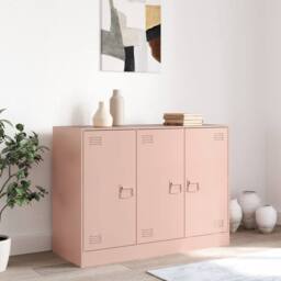 Berkfield Home Sideboard Pink 99x39x73 cm Steel - Size: 99 x 39 x 73 cm - thumbnail 1