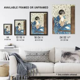 Artery8 Letter Woman Sealing Envelope Cassatt Vintage Framed Wall Art Print - Size: A4 - thumbnail 3