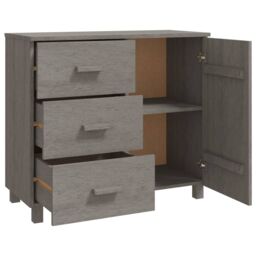 Berkfield Home Sideboard HAMAR Light Grey 90x40x80 cm Solid Pinewood - Size: 90 x 40 x 80 cm - thumbnail 5
