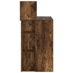 Berkfield Home Desk with Storage Smoked Oak 90x48x101.5 cm Engineered Wood in Brown - thumbnail 5
