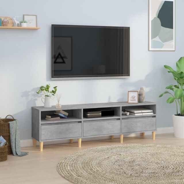Berkfield Home TV Cabinet Concrete Grey 150x30x44.5 cm Engineered Wood - image 1