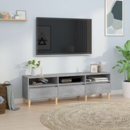 Berkfield Home TV Cabinet Concrete Grey 150x30x44.5 cm Engineered Wood - thumbnail 1