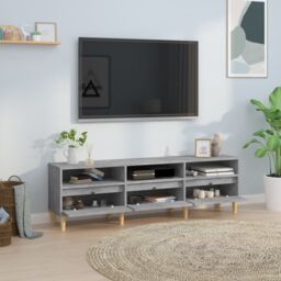 Berkfield Home TV Cabinet Concrete Grey 150x30x44.5 cm Engineered Wood - thumbnail 3