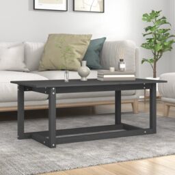 Berkfield Home Coffee Table Grey 110x55x45 cm Solid Wood Pine - Size: 110 x 55 x 45 cm - thumbnail 1