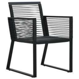 Berkfield Home 5 Piece Garden Dining Set Black PVC Rattan - thumbnail 5