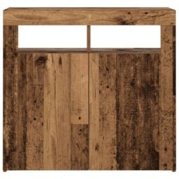 Berkfield Home Sideboard with LED Lights Old Wood 80x35x75 cm Engineered Wood in Brown - Size: 80 x 35 x 75 cm - thumbnail 7