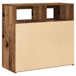 Berkfield Home Sideboard with LED Lights Old Wood 80x35x75 cm Engineered Wood in Brown - Size: 80 x 35 x 75 cm - thumbnail 9