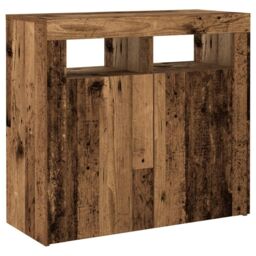 Berkfield Home Sideboard with LED Lights Old Wood 80x35x75 cm Engineered Wood in Brown - Size: 80 x 35 x 75 cm - thumbnail 6
