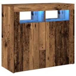 Berkfield Home Sideboard with LED Lights Old Wood 80x35x75 cm Engineered Wood in Brown - Size: 80 x 35 x 75 cm - thumbnail 3